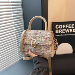 Premium Tweed Top Handle Bag